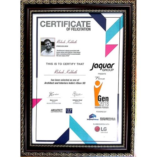 iGen 2018 Design Forum. Selected as one of the Top 50 Architects of India